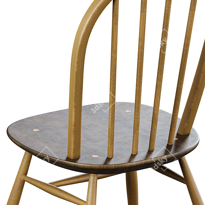 Mid-Century Ercol Birch Chairs 3D model image 5