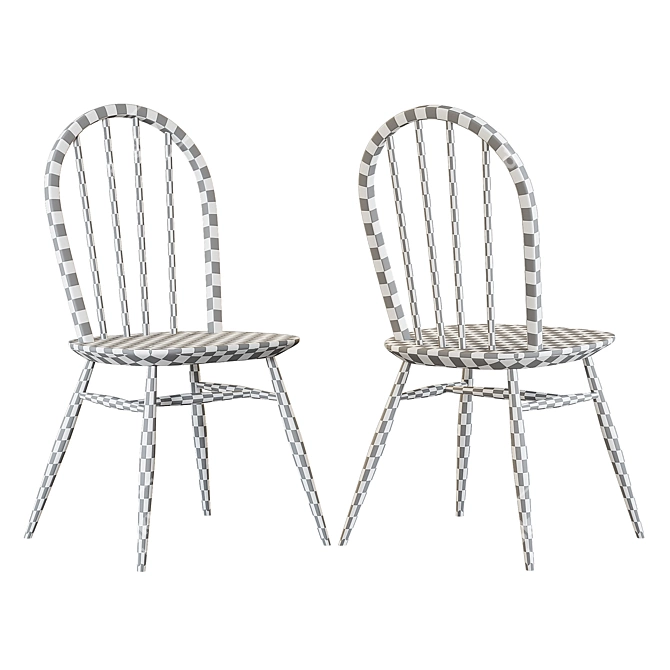 Mid-Century Ercol Birch Chairs 3D model image 7