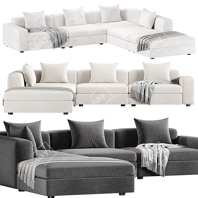 Elegant Dune Poliform Sofa 3D model image 2