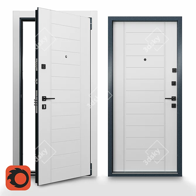 Delta PRO Security Door 3D model image 1