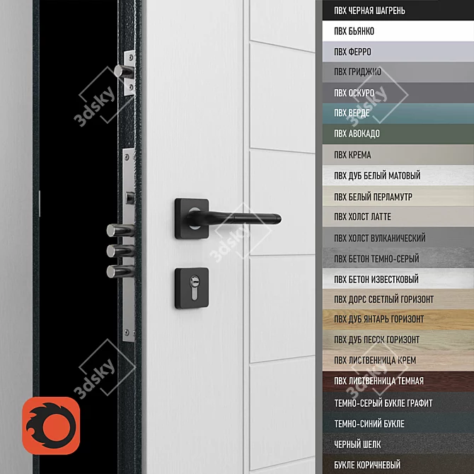 Delta PRO Security Door 3D model image 2