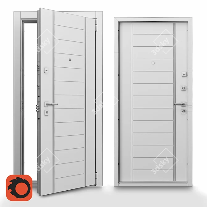 Delta PRO Security Door 3D model image 3