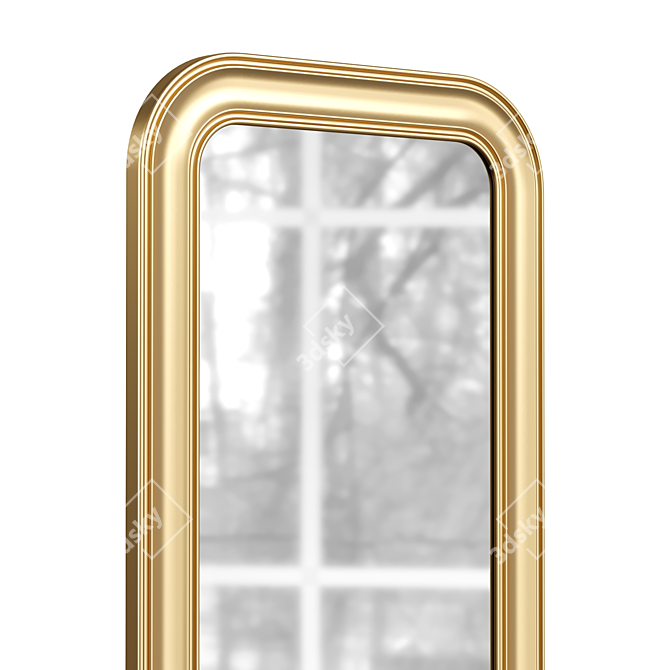 Elegant Adinoshika Gold Mirror 3D model image 3