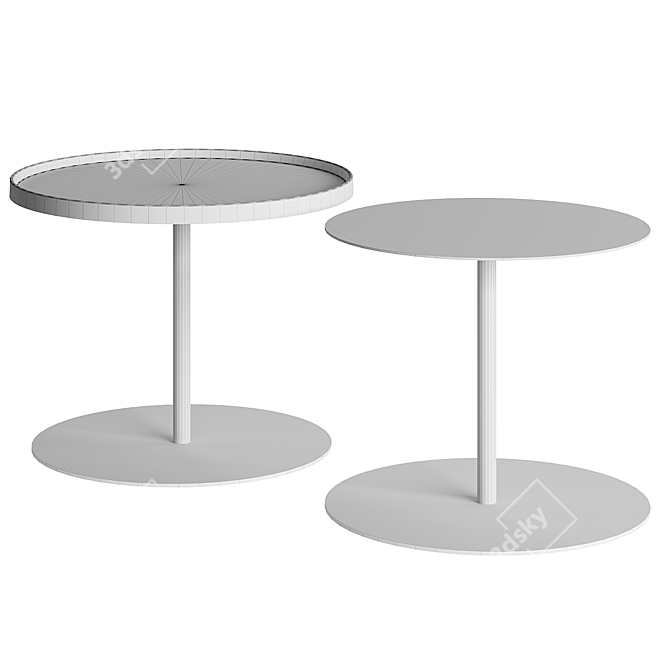 Aluminum Outdoor Side Table Tray 3D model image 3