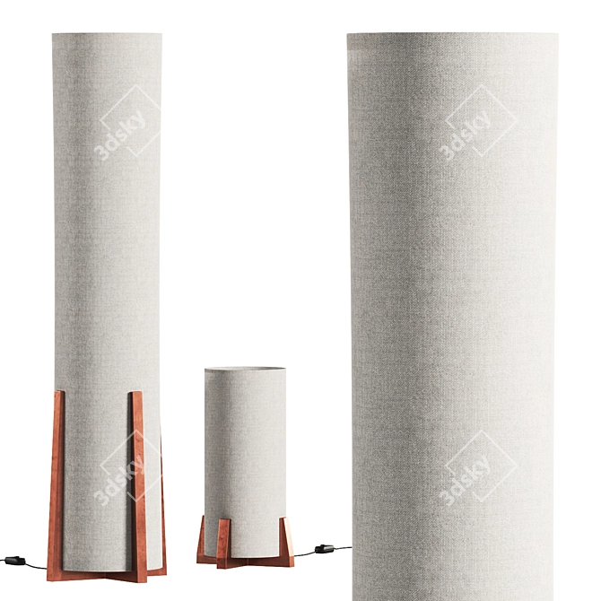 Modern Metal Fabric Floor Lamp 3D model image 1