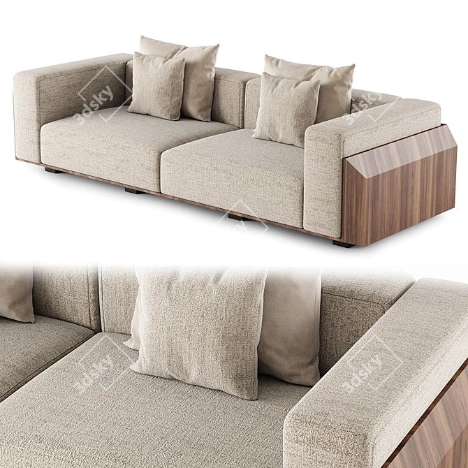 Space-Saving Hideway Sofa Design 3D model image 1