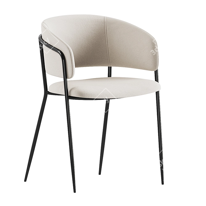 Elegant Nelli Dining Chair 3D model image 3