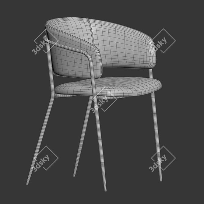 Elegant Nelli Dining Chair 3D model image 5