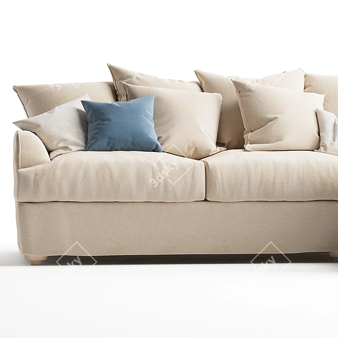 Plush Chaise Sofa Unwind Comfort 3D model image 6