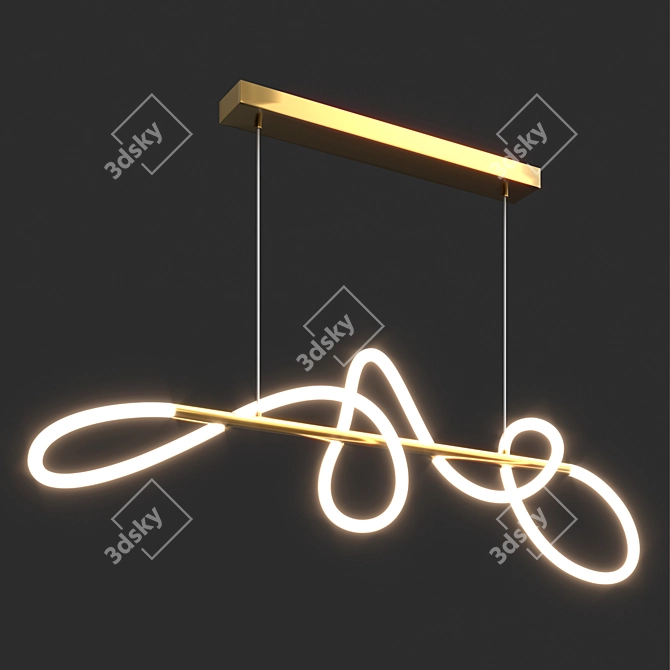 Modern Chandelier by Lussole 3D model image 2