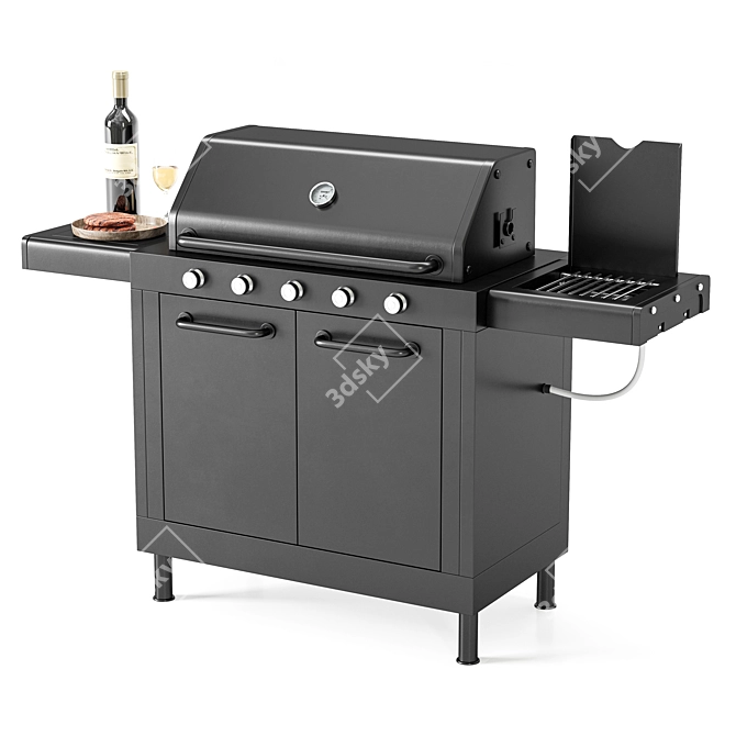 High-Quality Barbecue 3D Model 3D model image 2