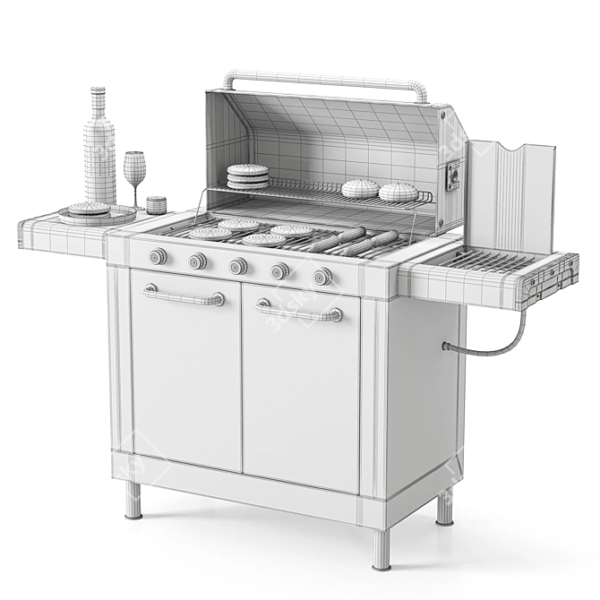 High-Quality Barbecue 3D Model 3D model image 7