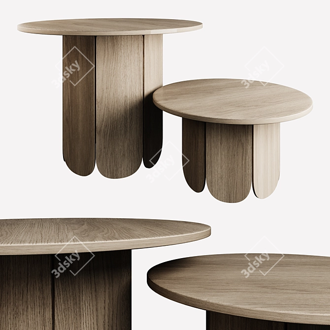 Stewie Oak Round Table Habitat 3D model image 1