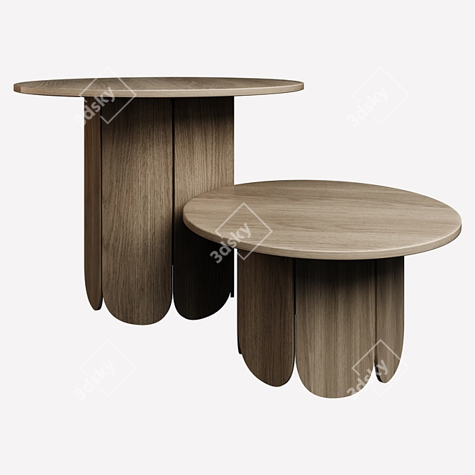 Stewie Oak Round Table Habitat 3D model image 2