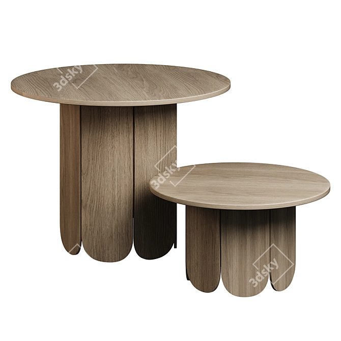 Stewie Oak Round Table Habitat 3D model image 4