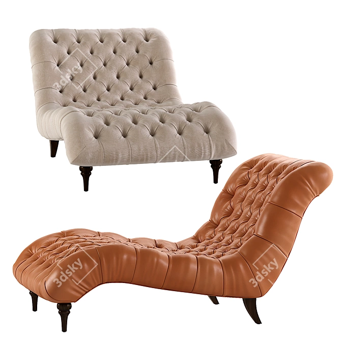 Elegant Audrey Chaise Lounge 3D model image 2