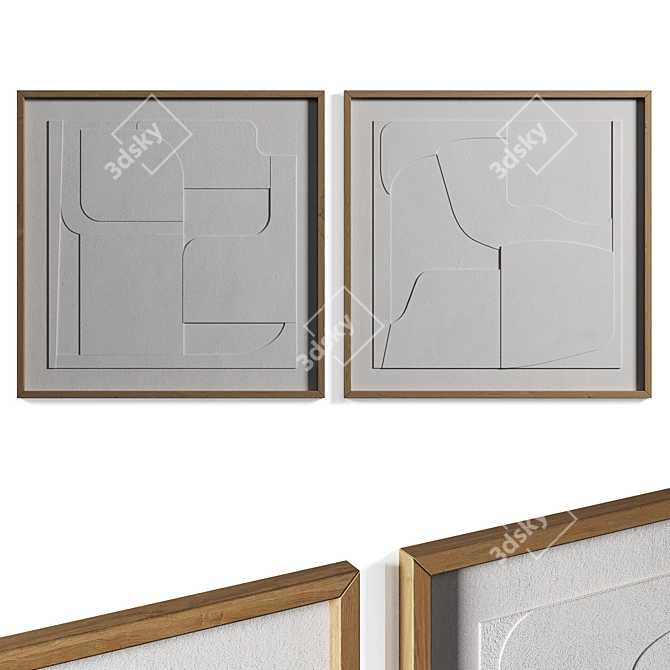  Rowan Paper Wall Art Duo 3D model image 1