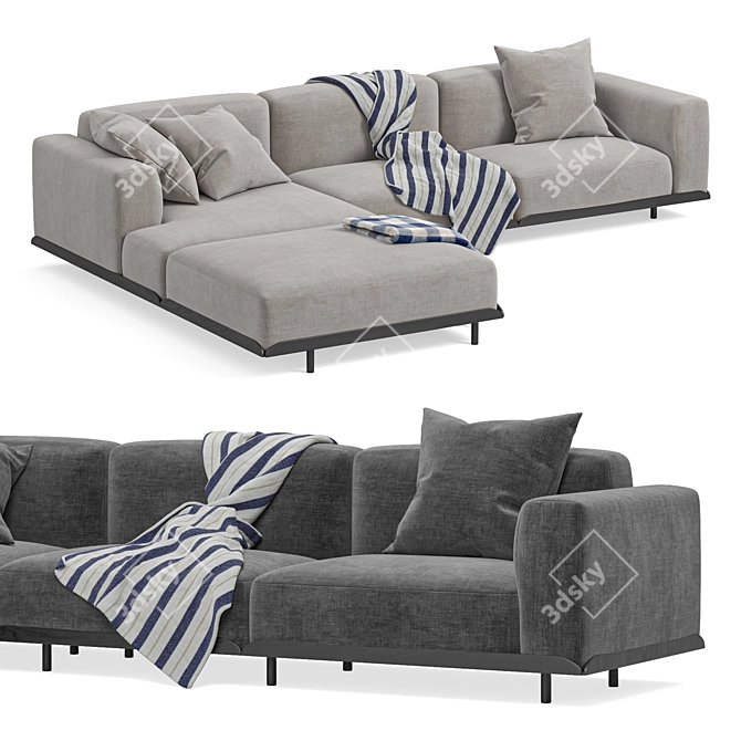 Elegant Arflex Claudine L Sofa 3D model image 1