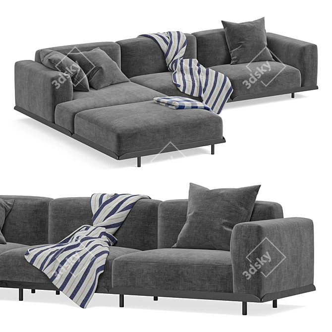 Elegant Arflex Claudine L Sofa 3D model image 3