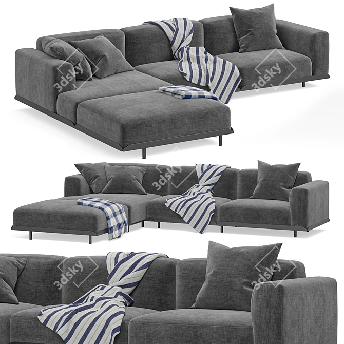 Elegant Arflex Claudine L Sofa 3D model image 4