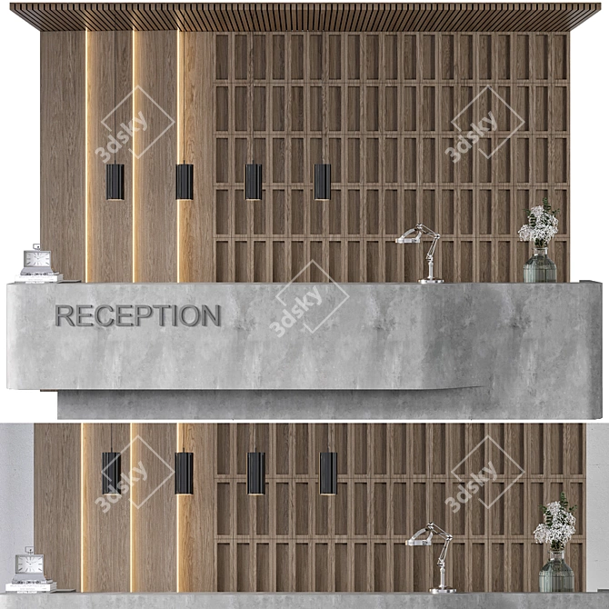 Versatile Modern Reception Desk 3D model image 1