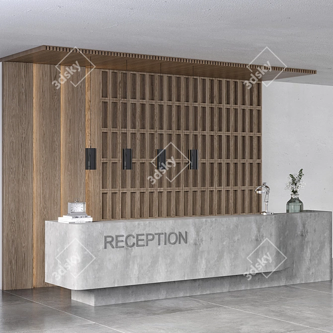 Versatile Modern Reception Desk 3D model image 4