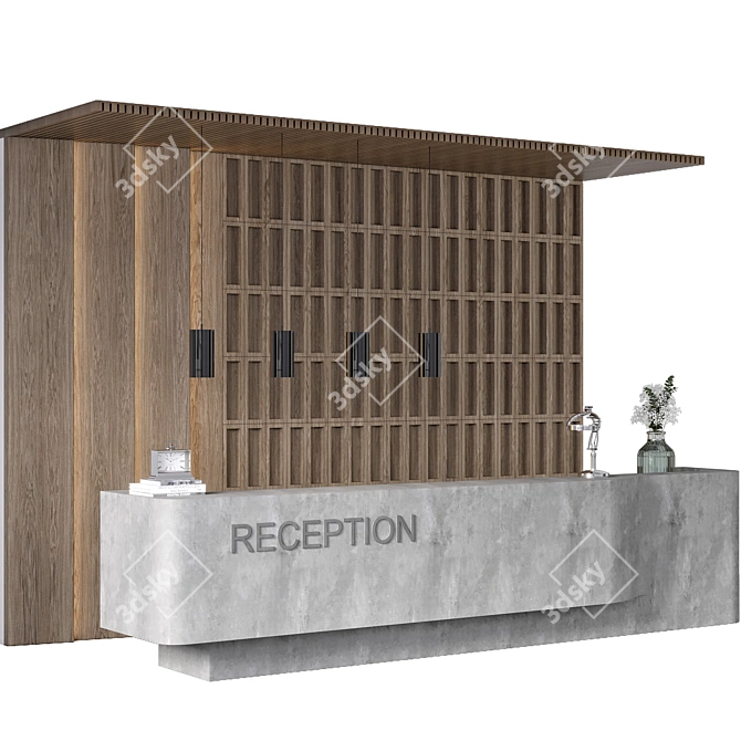 Versatile Modern Reception Desk 3D model image 5