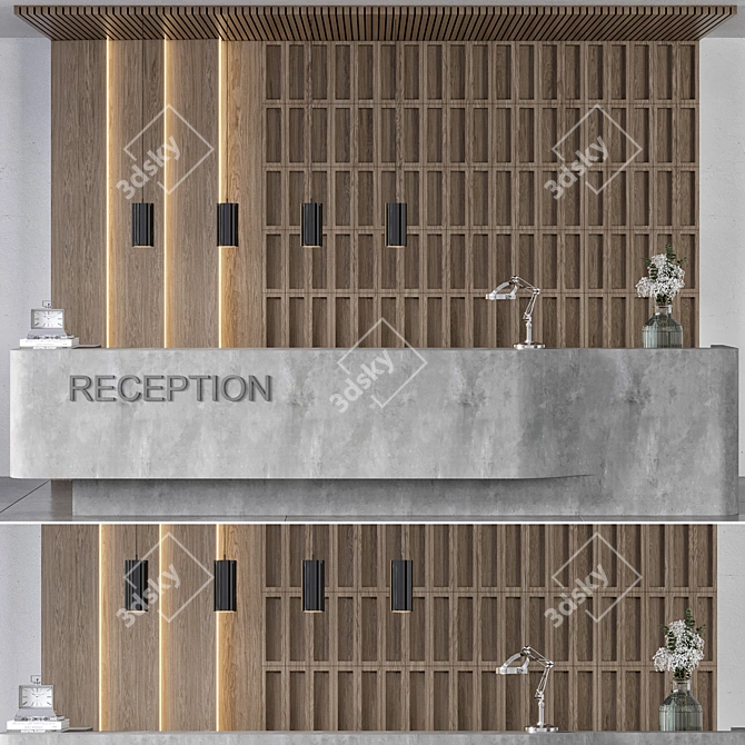 Versatile Modern Reception Desk 3D model image 6