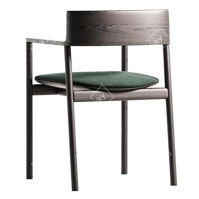 Elegant Ovo Benchmark Chair in Upholstered Gray 3D model image 3