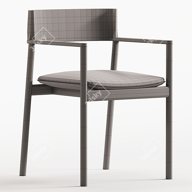 Elegant Ovo Benchmark Chair in Upholstered Gray 3D model image 6