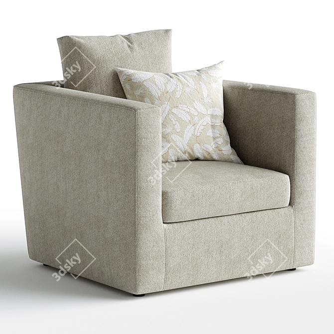 Elegant ELLA Lounge Chair 3D model image 1