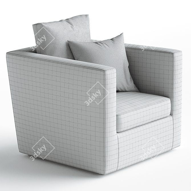 Elegant ELLA Lounge Chair 3D model image 3