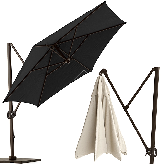 Sunbrella Round Cantilever Patio Umbrella 3D model image 4