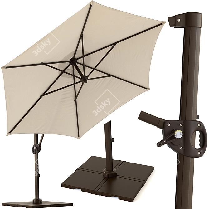 Sunbrella Round Cantilever Patio Umbrella 3D model image 6