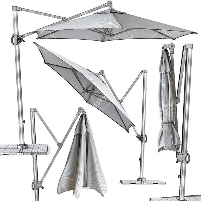 Sunbrella Round Cantilever Patio Umbrella 3D model image 13