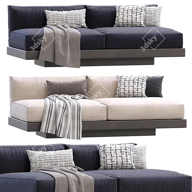 Cozy Rudolph Serax Bench Settee 3D model image 1