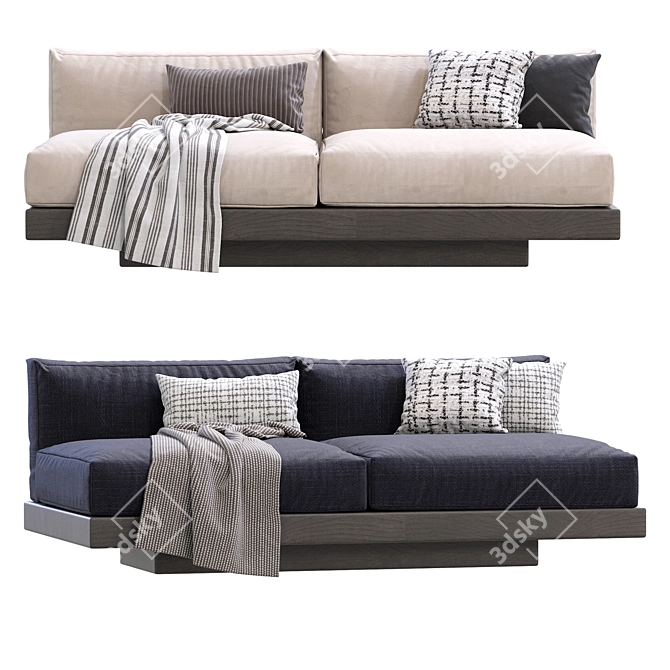 Cozy Rudolph Serax Bench Settee 3D model image 2