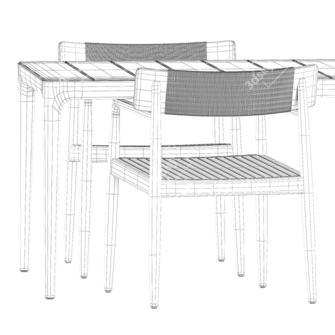 Elegant Archi Chair & Lima Table 3D model image 1