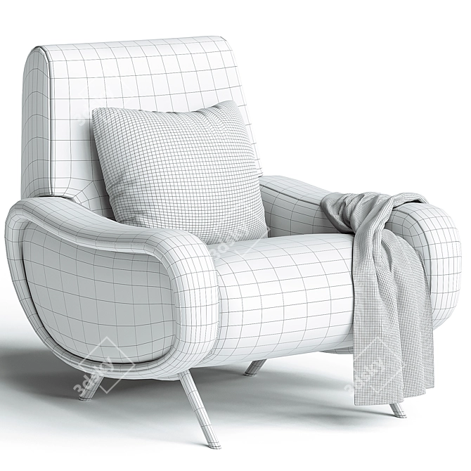 Elegant Lady Armchair Cassina 3D model image 3