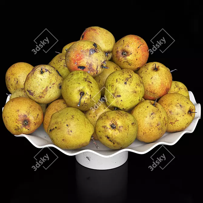 Dual Pear Fruit Bowl 3D 3D model image 2