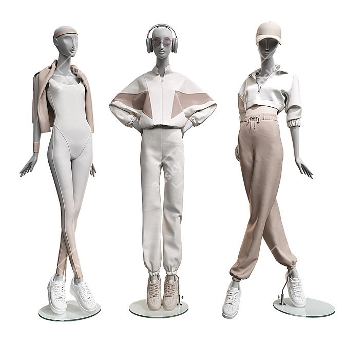 Juno Female Sports Mannequin Set 3D model image 1