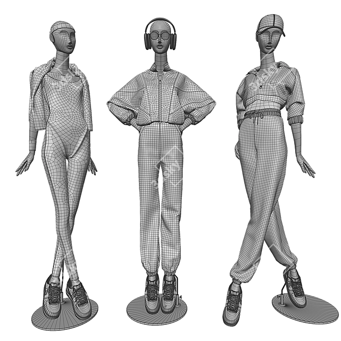 Juno Female Sports Mannequin Set 3D model image 2