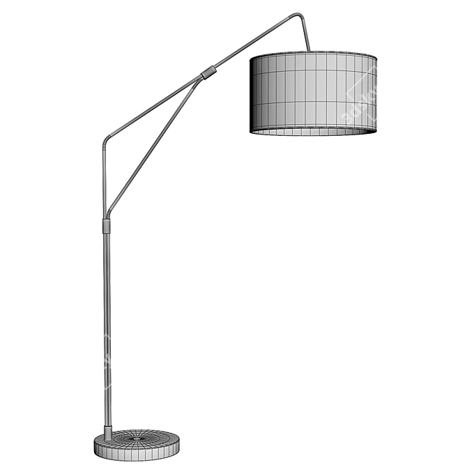 Modern White LED Bedside Floor Lamp 3D model image 3