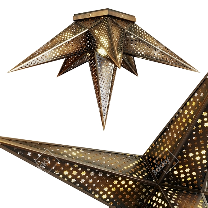 Bronze Star Ceiling Light by Corbett 3D model image 4