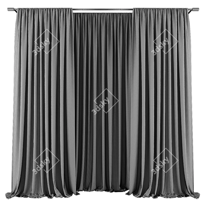 Modern Geometric Curtains 586 3D model image 2