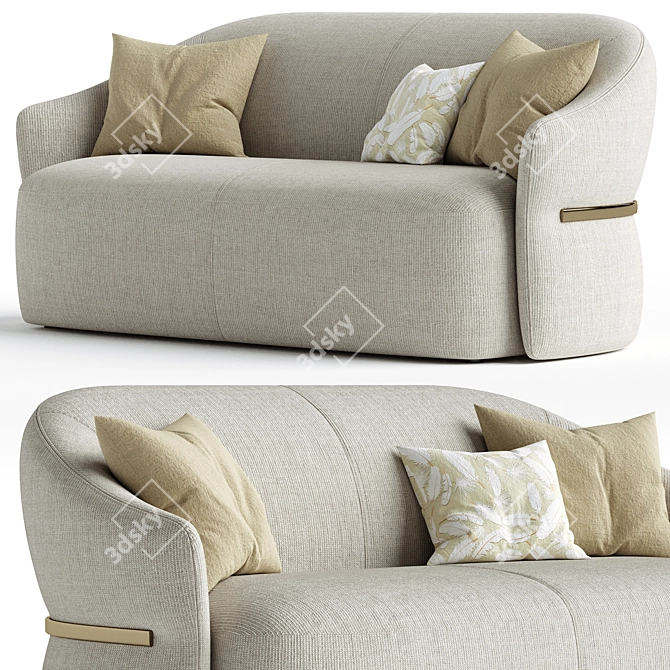 Elegant Madame Butterfly 2-Seater Sofa 3D model image 2