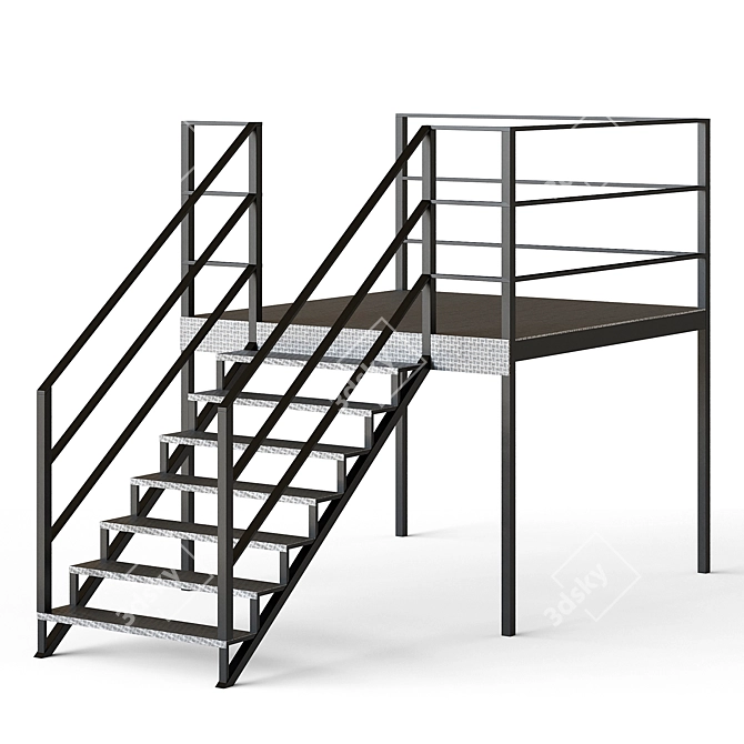  Metal Stairs Set Kit 3D model image 1