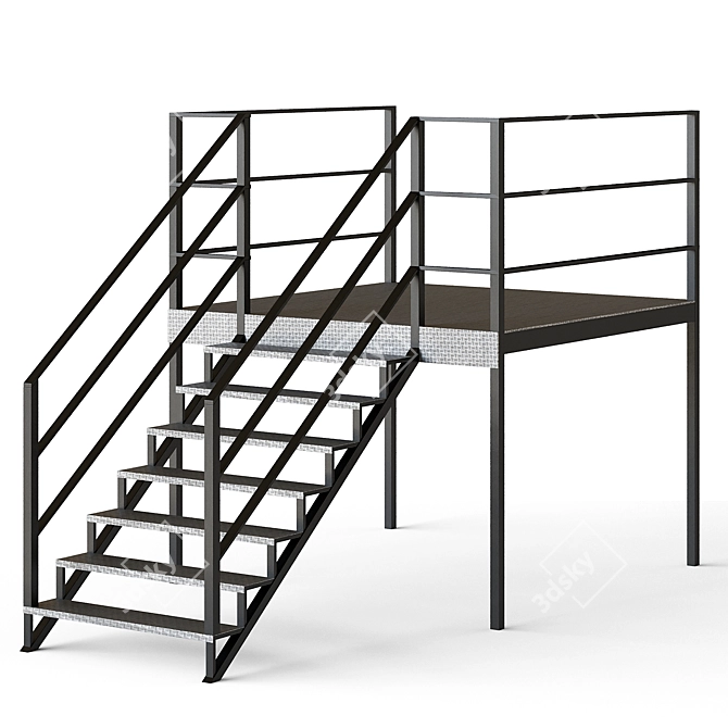  Metal Stairs Set Kit 3D model image 3