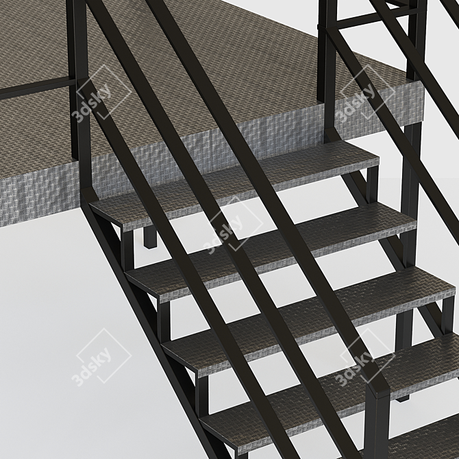  Metal Stairs Set Kit 3D model image 4