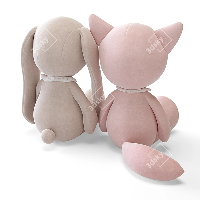 Alice & Pomme Soft Toys Set 3D model image 5